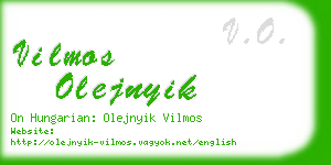 vilmos olejnyik business card